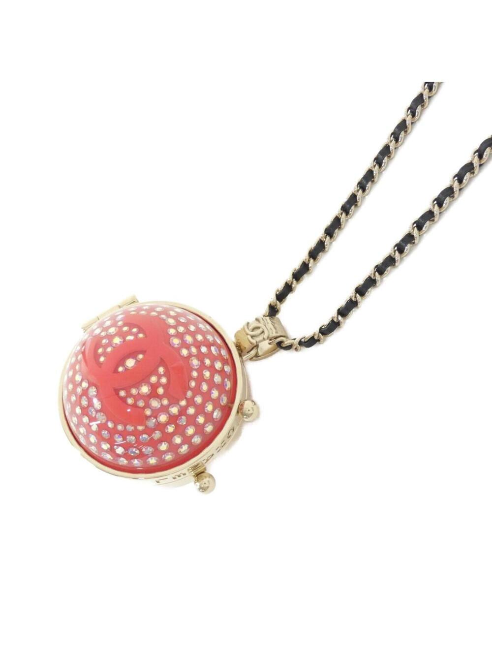 Chanel Pendant Necklace Leather Pink #246610C19B